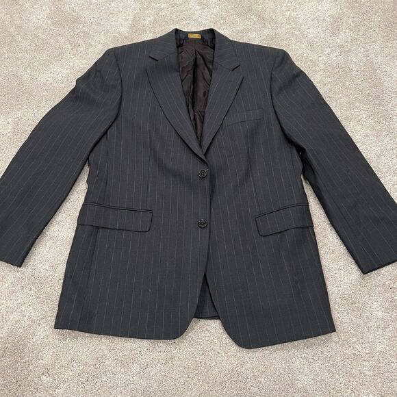 Brooks Brothers 346 Men's Sports Jacket Wool Grey Pinstripe Size‎ 42R - Picture 7 of 11